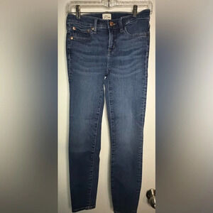 J. Crew toothpick jeans 28” ankle inseam; 10” leg opening; Fair Trade certified